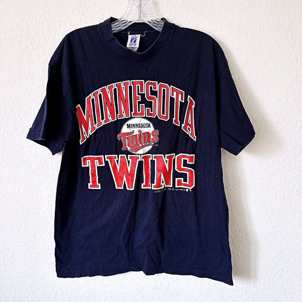 Minnesota Twins baseball 1991 Vintage Logo7 Graphic T-Shirt Single Stitch L